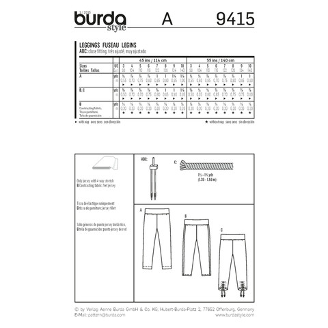 Burda Style BUR9415 | Toddlers | Back of Envelope