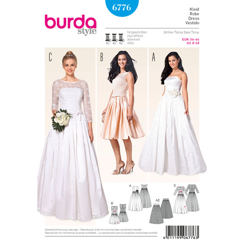 Burda Style BUR6776 | Evening & Bridal Wear | Front of Envelope