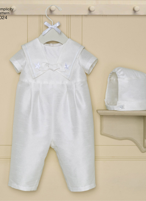 Simplicity S8024 | Babies' Christening Sets with Bonnets