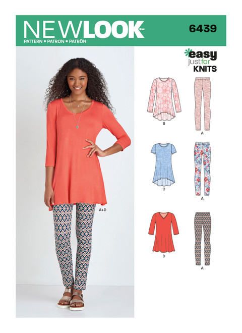 New Look N6439 | Misses' Knit Tunics with Leggings | Front of Envelope