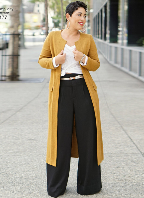 Simplicity S8177 | Mimi G Style Pants, Coat or Vest, and Knit Top for Miss and Plus Sizes