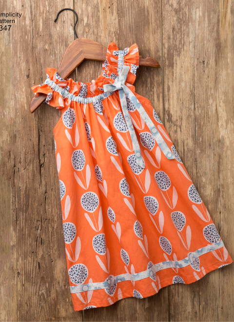 Simplicity S8347 | Toddlers' Dress, Top, Knit Capris, and Stuffed Bunny