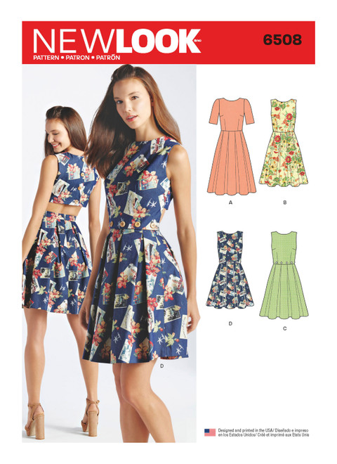 N6508 | New Look Sewing Pattern Misses' Dress with Open or Closed Back ...