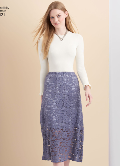 S8421 | Simplicity Sewing Pattern Misses' Skirts in Three Lengths