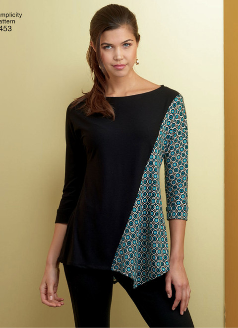 S8453 | Simplicity Sewing Pattern Misses' Knit Tops | Simplicity