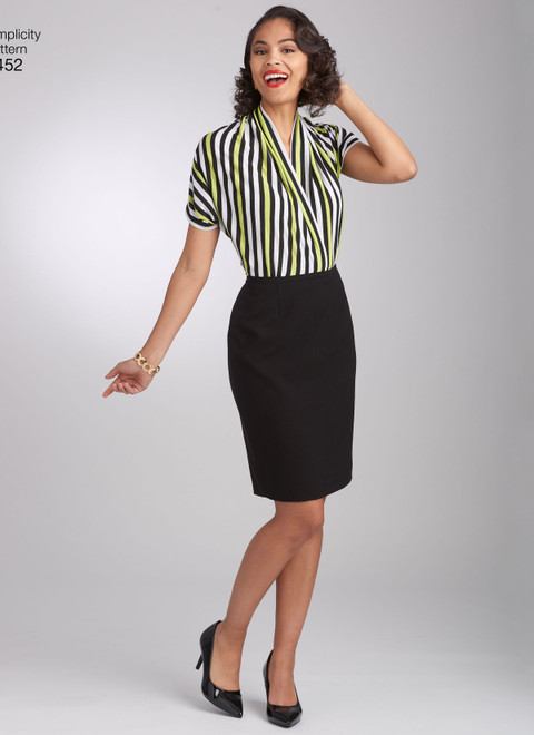 S8452 | Simplicity Sewing Pattern Misses' Vintage Knit Blouse