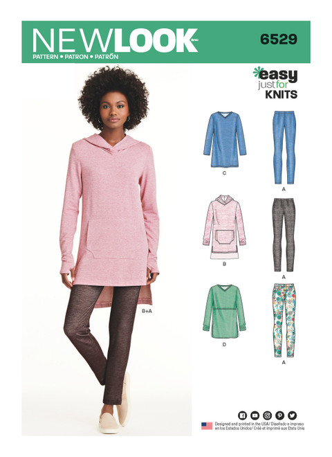 New Look N6529 | Misses' Knit Tunics and Leggings | Front of Envelope