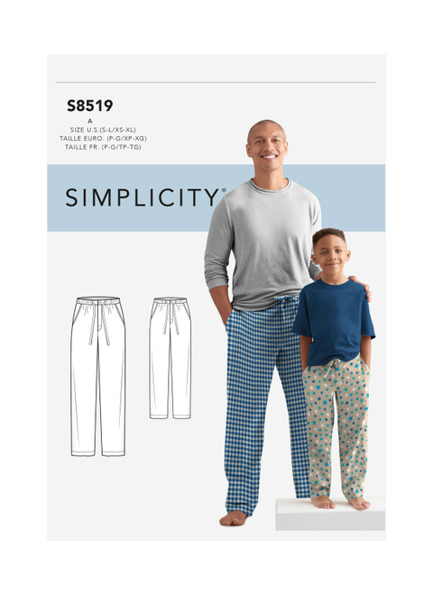 Simplicity S8519 | Boys' & Men's Slim Fit Lounge Pants | Front of Envelope