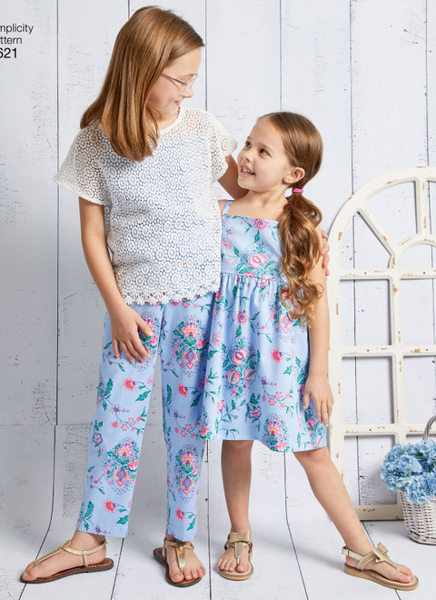 Simplicity S8621 | Child's & Girls' Dress, Top, Pants and Camisole