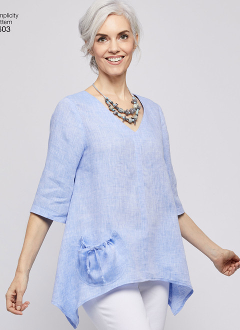 S8603 | Simplicity Sewing Pattern Misses' Pullover Tops by Elaine 