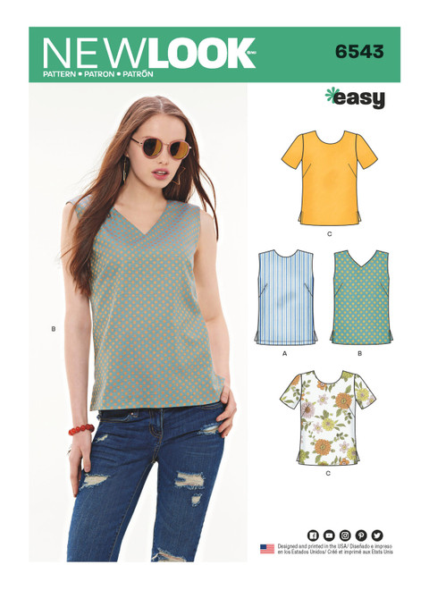 New Look N6543 | Misses' Easy Tops | Front of Envelope