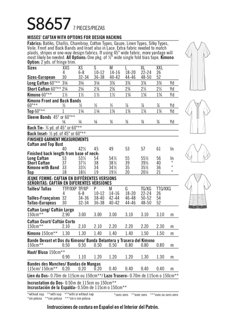 Simplicity S8657 | Misses' Caftan with Options for Design Hacking | Back of Envelope