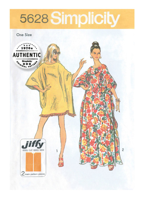 Simplicity S5628 | Misses' One-Size Vintage Jiffy Caftan | Front of Envelope