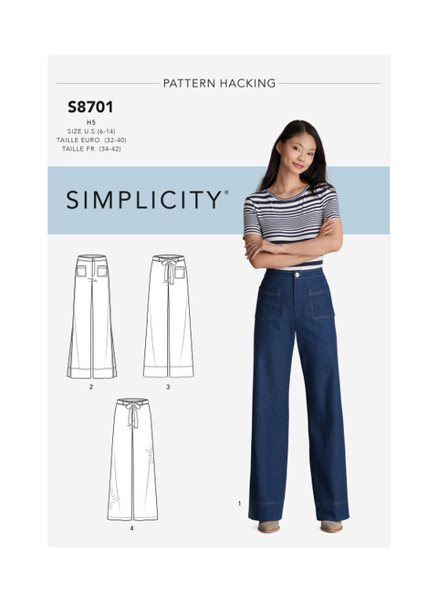 S8701  Simplicity Sewing Pattern Misses' Pants with Options for