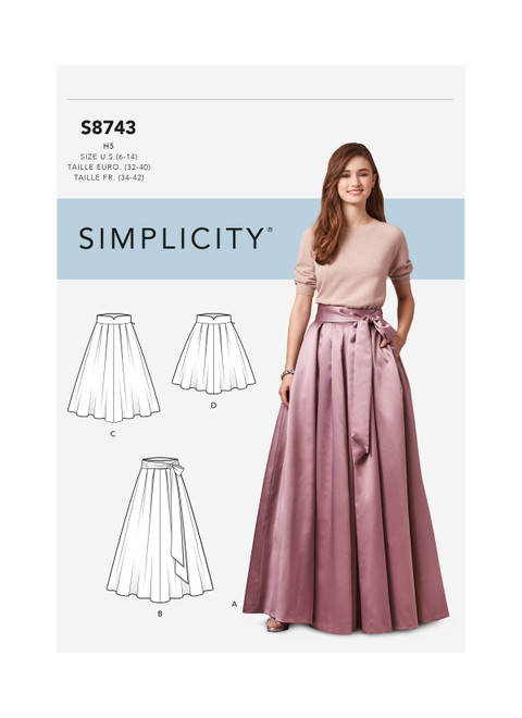 S8743 | Simplicity Sewing Pattern Misses' Pleated Skirts | Simplicity