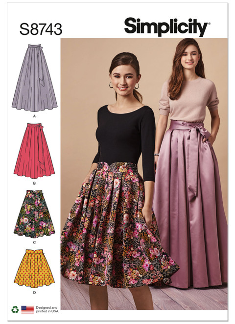 S8743 | Simplicity Sewing Pattern Misses' Pleated Skirts | Simplicity