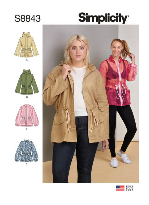 Simplicity S8843 | Misses' Anorak Jacket | Front of Envelope