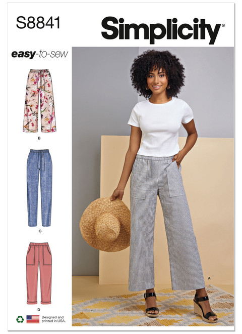 S8841 | Simplicity Sewing Pattern Misses' Wide or Slim-Leg Pull-On