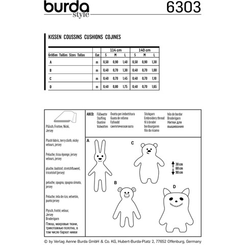 Burda Style BUR6303 | Motif Pillows | Back of Envelope