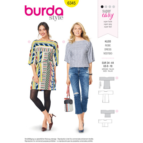 BUR6345, Burda Style Sewing Pattern Misses' Sportswear