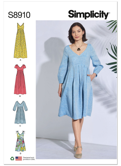 S8910 | Simplicity Sewing Pattern Misses' Dress | Simplicity