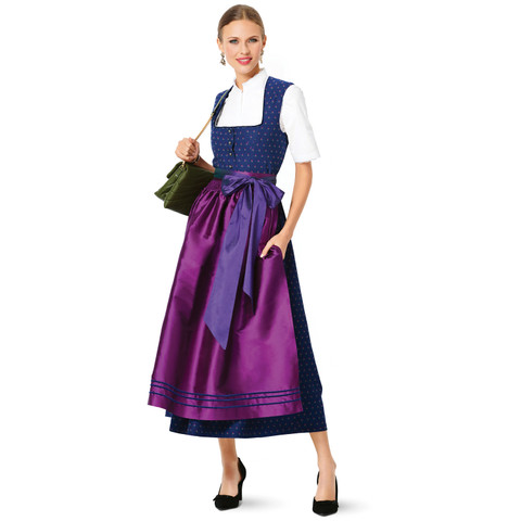 Burda Style BUR6268 | Misses' Jumper Dress in Dirndl-Style, Blouse and Apron