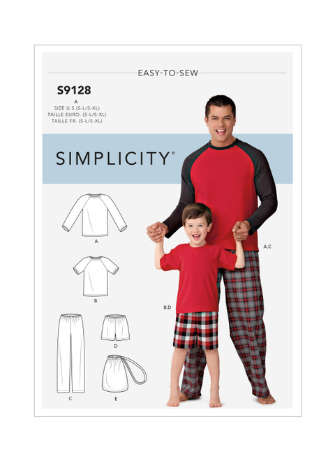 S9128 | Simplicity Sewing Pattern Men's & Boys Sleepwear | Simplicity