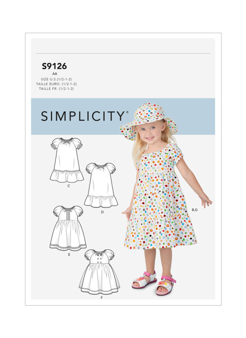 Simplicity S9126 | Toddlers' Dresses | Front of Envelope