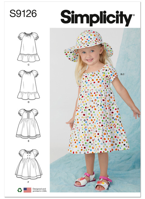 Simplicity S9126 | Toddlers' Dresses | Front of Envelope