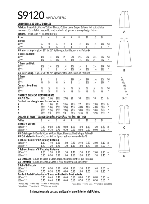 Simplicity S9120 | Children's & Girls' Dresses | Back of Envelope