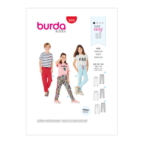 Burda Style BUR9300 | Children's Jogger-Style Pants | Front of Envelope