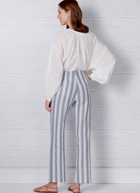 N6660, New Look Sewing Pattern Misses' High Waisted Flared Pants In Two  Lengths