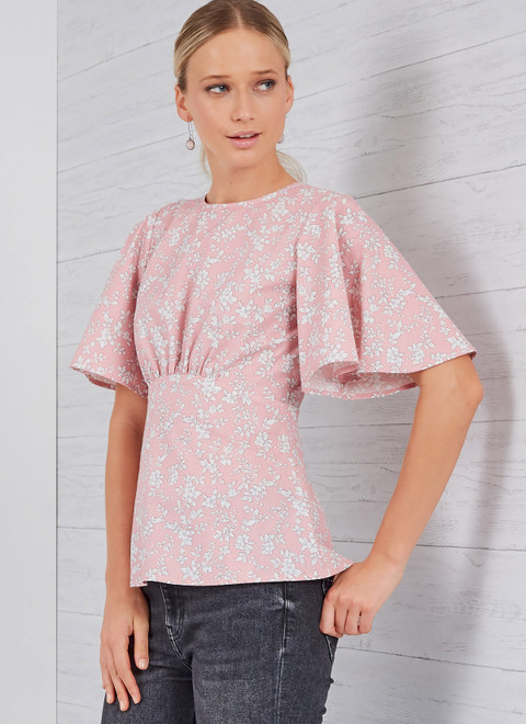 New Look N6656 | Misses' Top with Optional Back Opening & Flared Sleeves