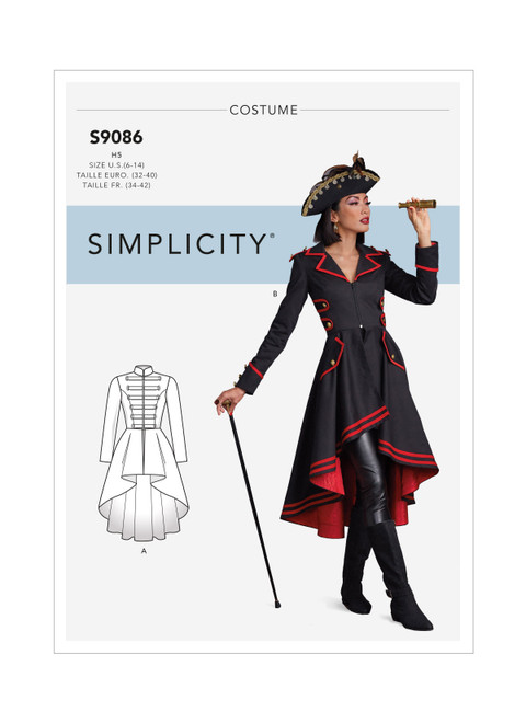 S9086  Simplicity Sewing Pattern Misses' Steampunk Costume Coats