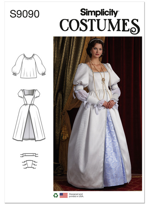 Simplicity S9090 | Misses' Historical Costume | Front of Envelope