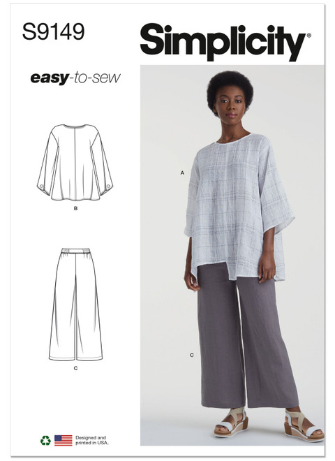 Simplicity S9149 | Misses' Tops & Pants | Front of Envelope