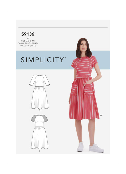 Simplicity S9136 | Misses' Dress | Front of Envelope