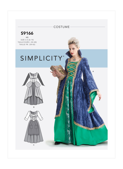 Simplicity S9166 | Misses' Costumes | Front of Envelope