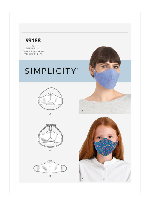 Simplicity S9188 | Family Face Covers | Front of Envelope