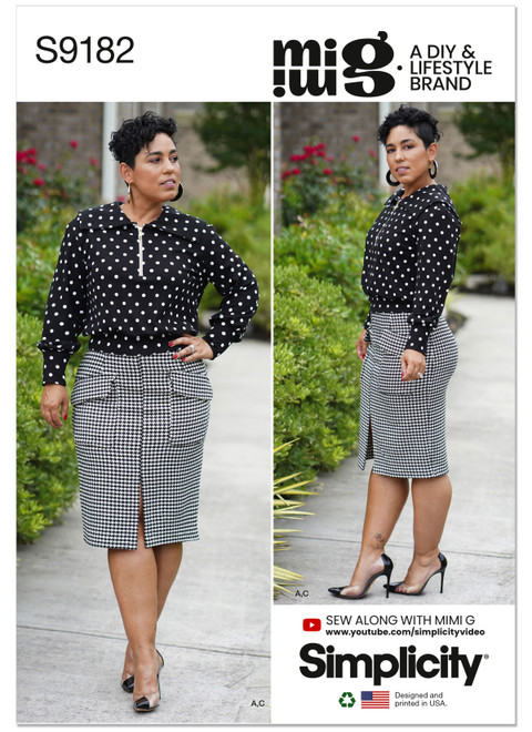 S9182 | Simplicity Sewing Pattern Misses' Knit Top & Skirt By Mimi