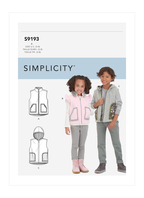 Simplicity S9193 | Children's Vest | Front of Envelope