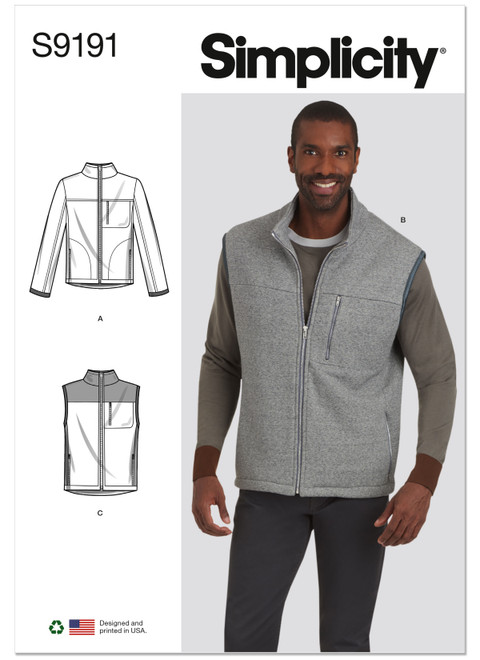 Simplicity S9191 | Men's Vests & Jacket | Front of Envelope