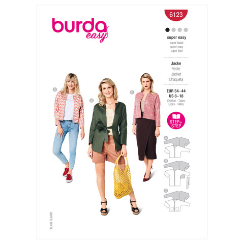 Burda Style BUR6123 | Misses' Jackets | Front of Envelope