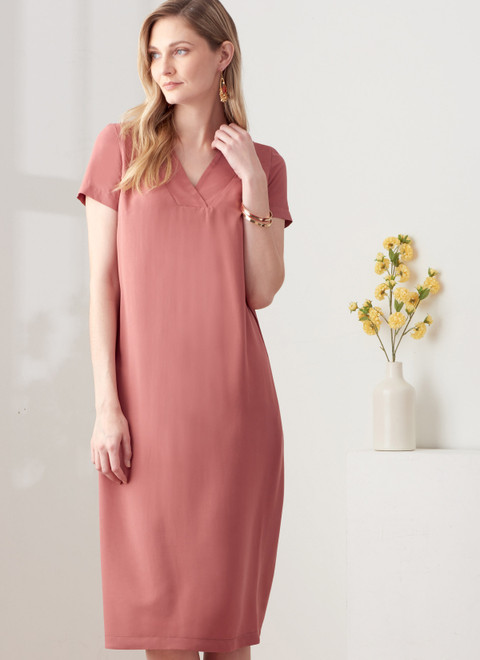 S9262, Simplicity Sewing Pattern Misses' V-neckline Shift Dresses