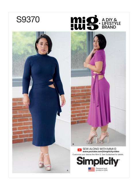 Simplicity S9370 | Misses' Knit Dress with Sleeve and Length Variations | Front of Envelope