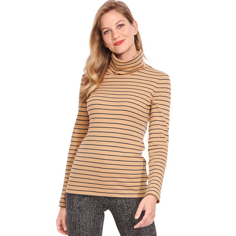 Burda Style BUR6056 | Misses' Turtleneck Top with Half or Full Length Sleeves