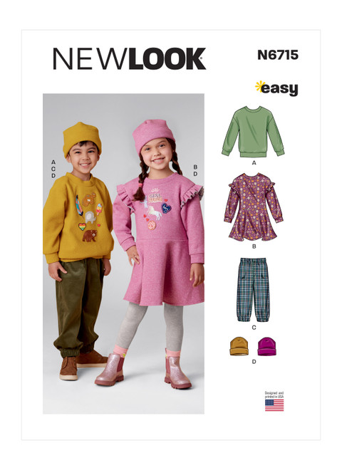 New Look N6715 | Children's Top, Pants, Dress and Hat | Front of Envelope
