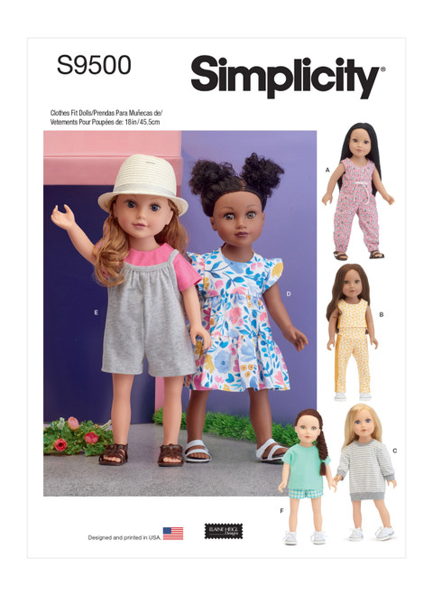 Simplicity S9500 | 18" Doll Clothes | Front of Envelope
