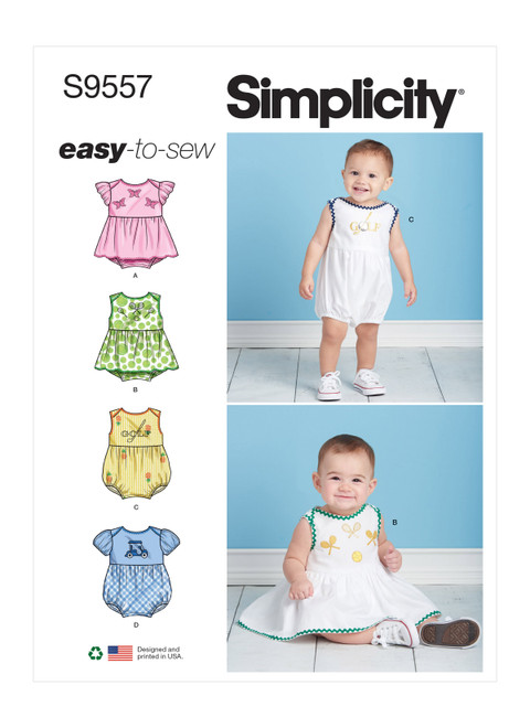 Simplicity S9557 | Babies' Romper | Front of Envelope