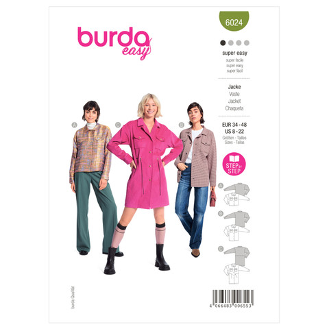 Burda Style BUR6024 | Misses' Jacket | Front of Envelope